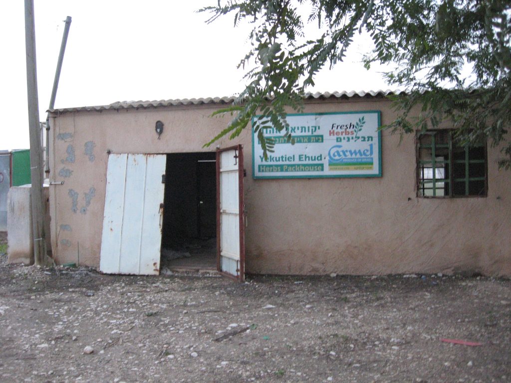 Disused Agrexco packing house in Mehola settlement 