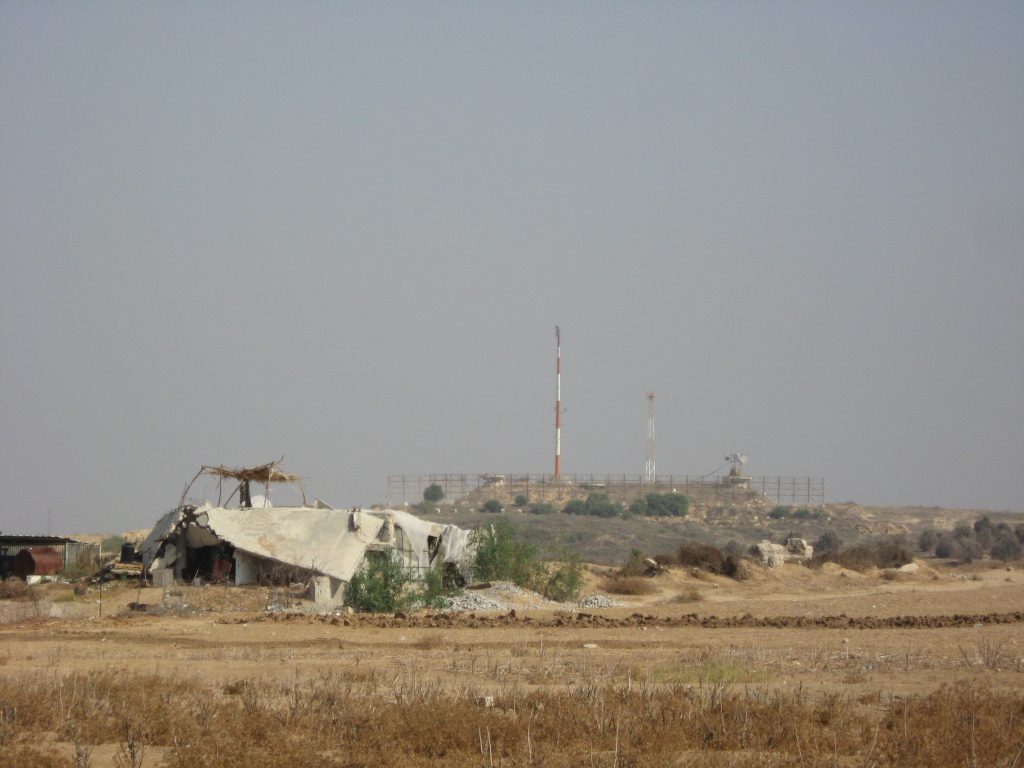 Damaged building in the Beit Hanoun buffer zone, occupied Gaza Strip. Photo by Corporate Watch, November 2013
